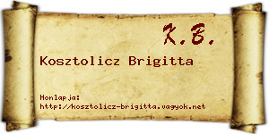 Kosztolicz Brigitta névjegykártya