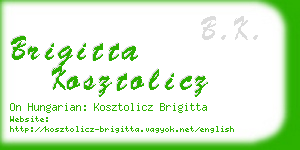 brigitta kosztolicz business card
